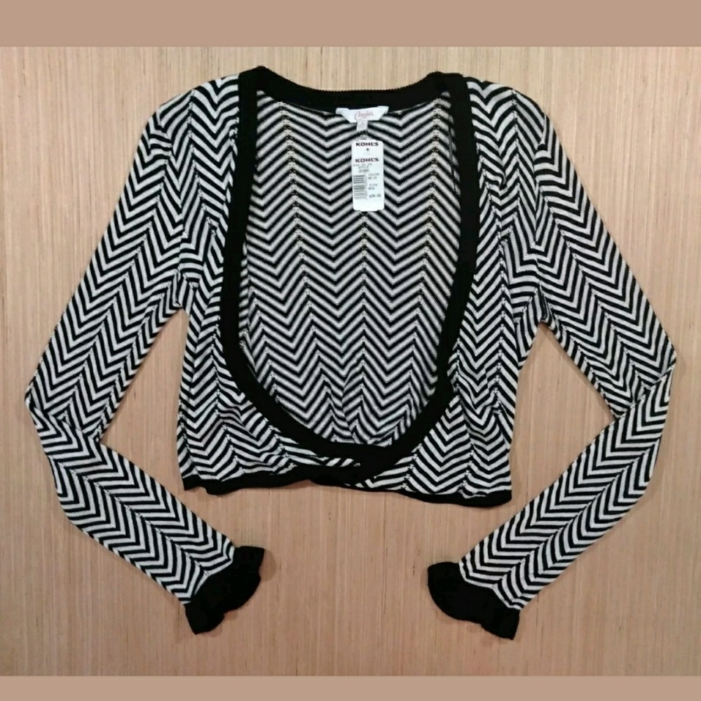 Candies Womens Long Sleeve Cropped topper size M